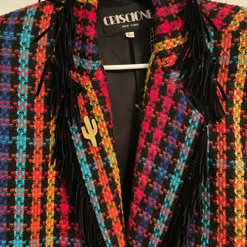 Rainbow plaid jacket